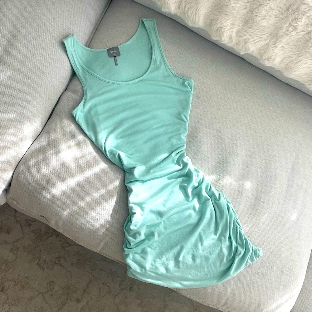 bobi Tiffany Blue Sea-foam Sleeveless Mini Dress